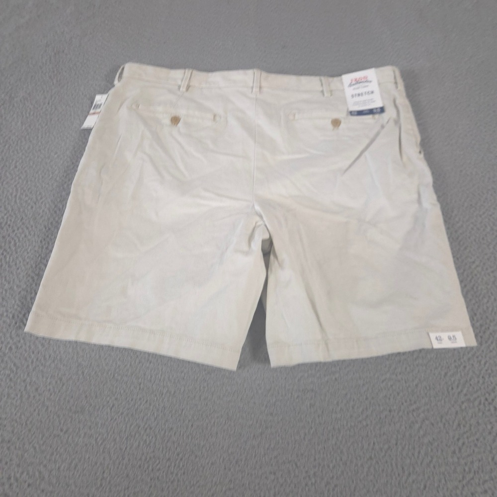 IZOD Shorts Mens 42 Saltwater Flat Front Chino Stretch Cotton Casual NEW $55